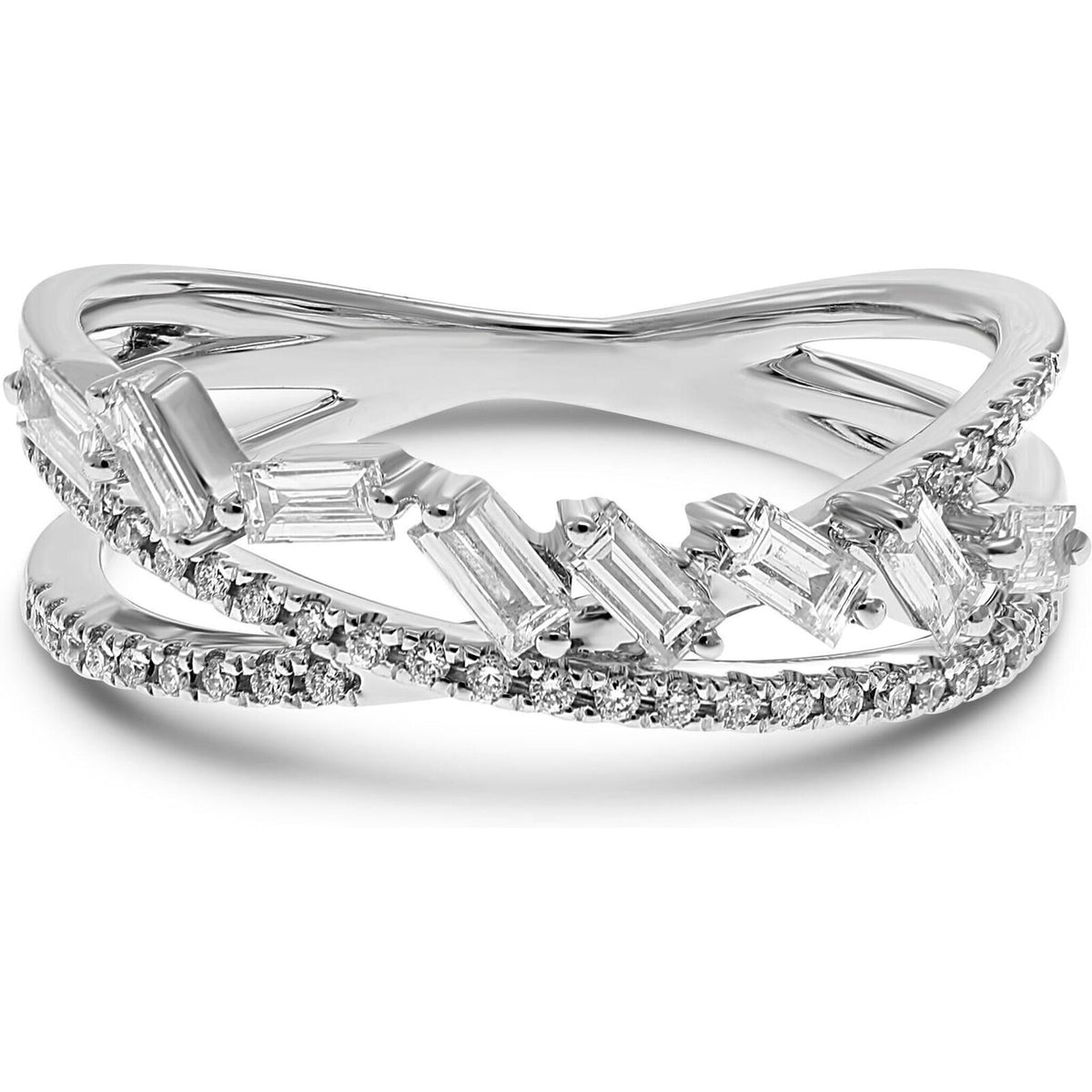 Elegant Baguette and Round Diamond Fashion Ring by Roman Jules