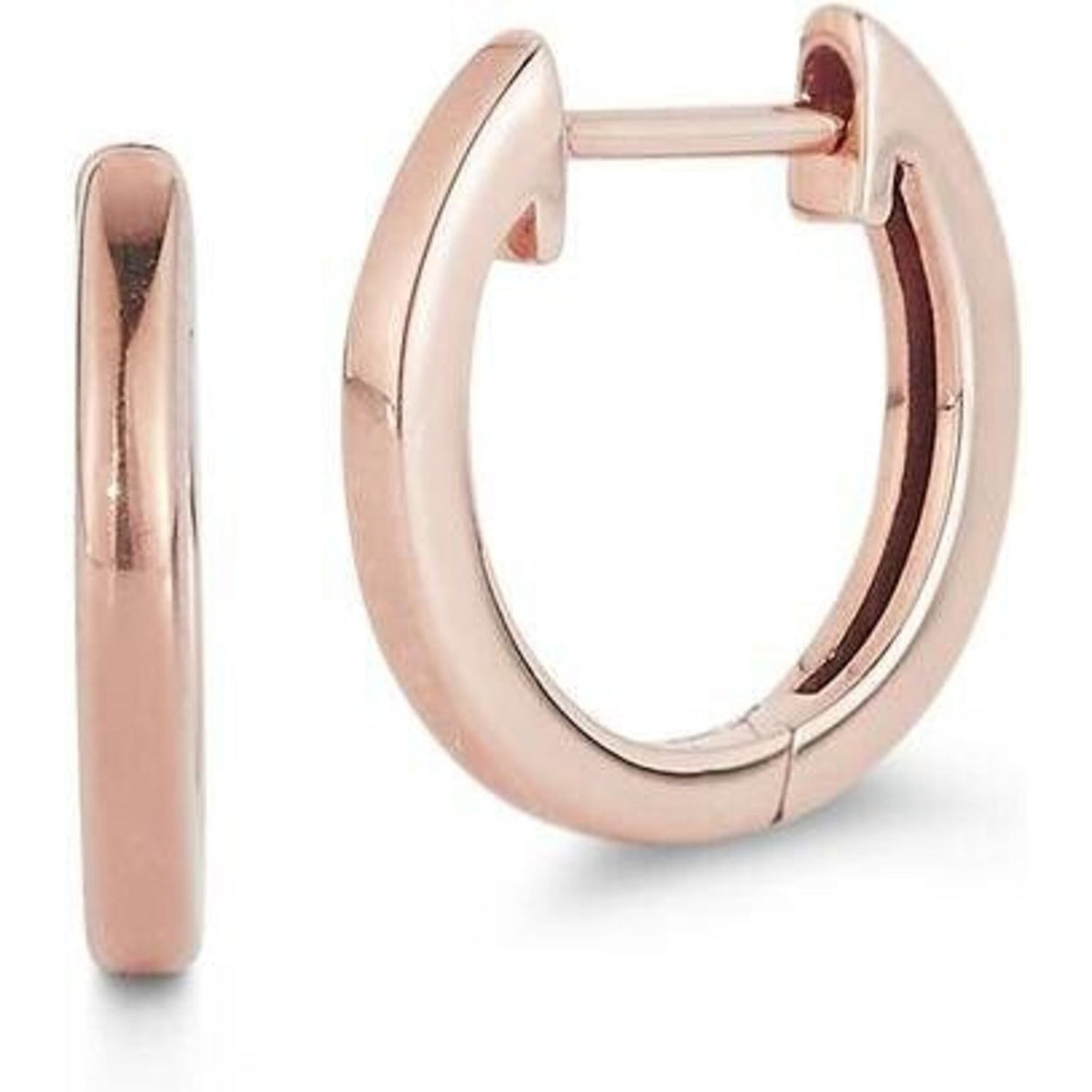 Elegant 14k Rose Gold Huggie Earrings - Robinson's Jewelers