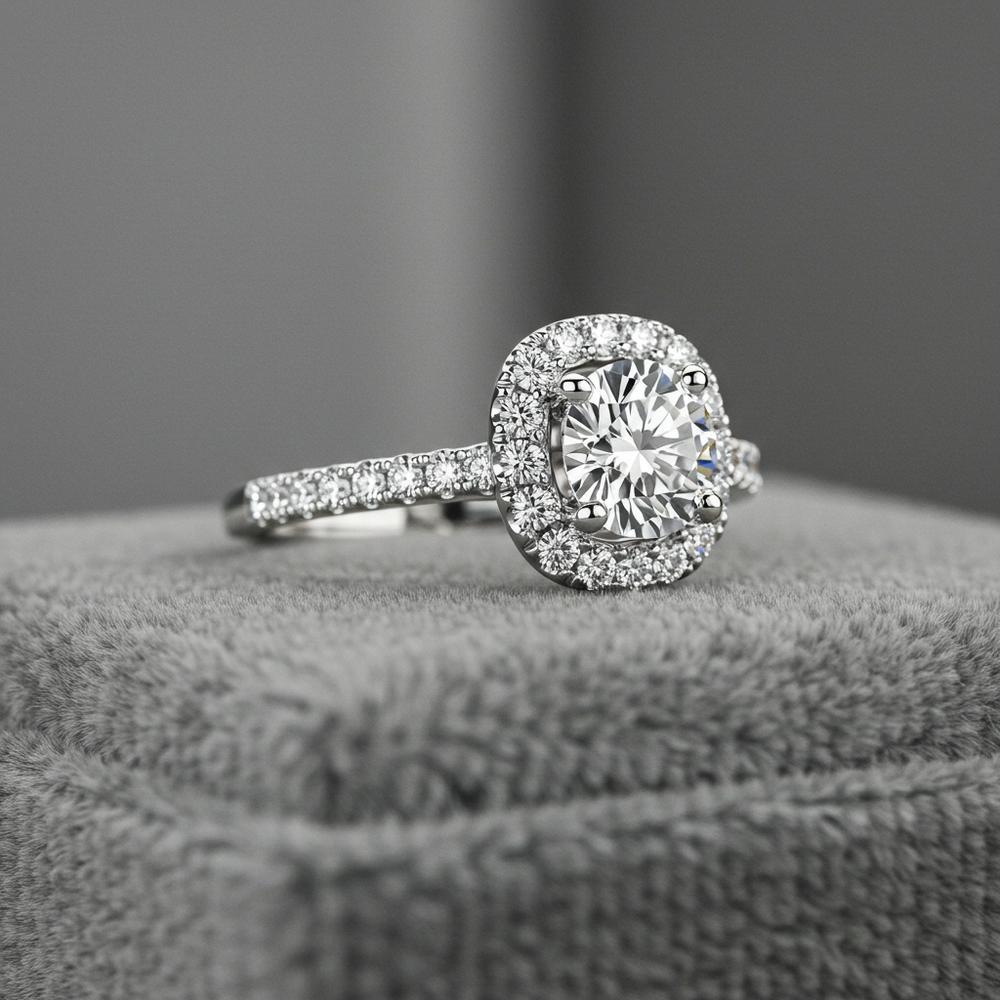 green emerald velvet dress 40 Vintage Diamond Engagement Ring Set in 14k White Gold – Filigree Jewelers main image 1