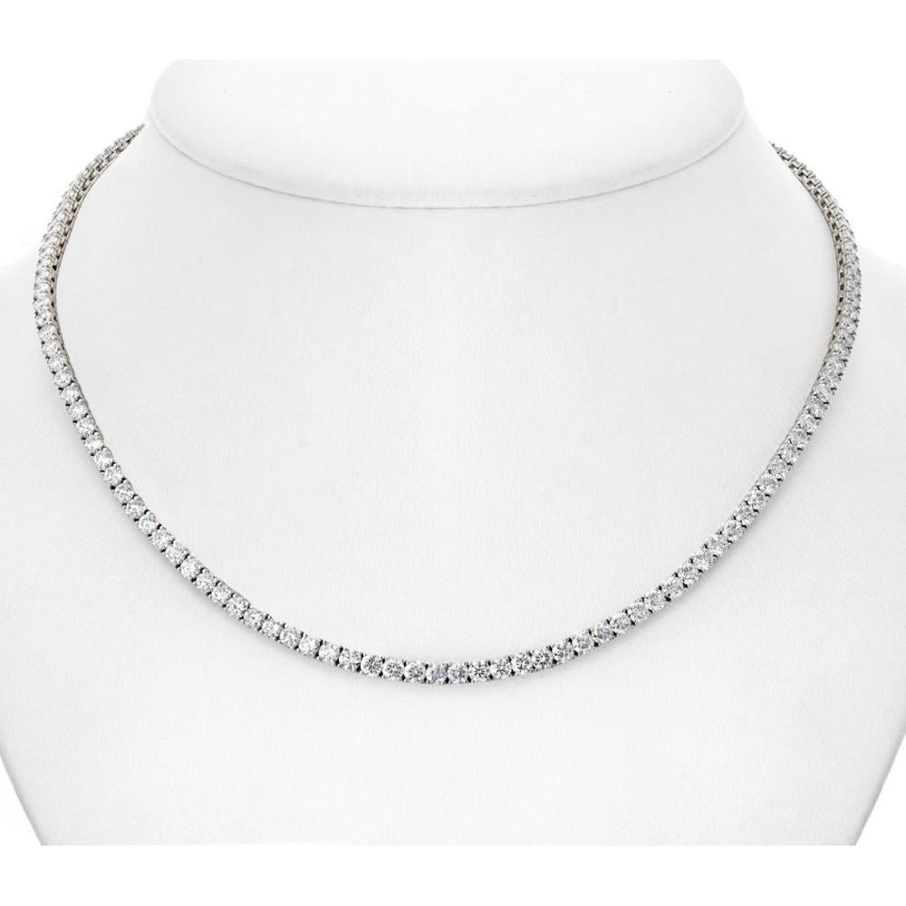 14K White Gold 16-Inch Riviera Necklace with Carat Total