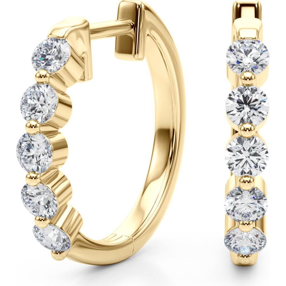 14K Yellow Gold Carat Lab Diamond Hoop Earrings by Robinson's