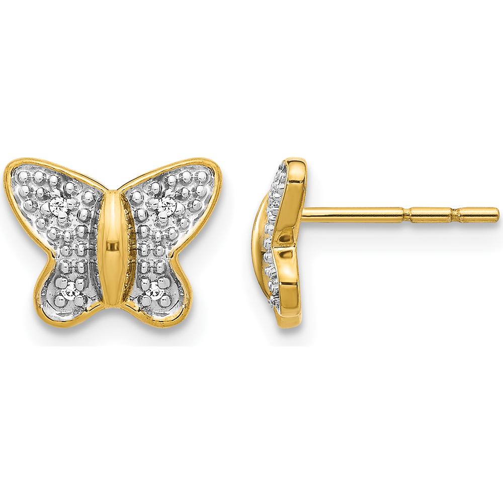 Enchanting Butterfly Post Earrings, Gold
