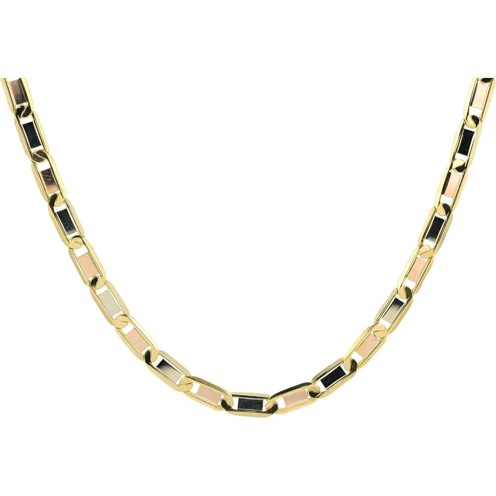 18K Tri-Tone Gold Elegant Chain Necklace 20” in Length and Weighing  Grams