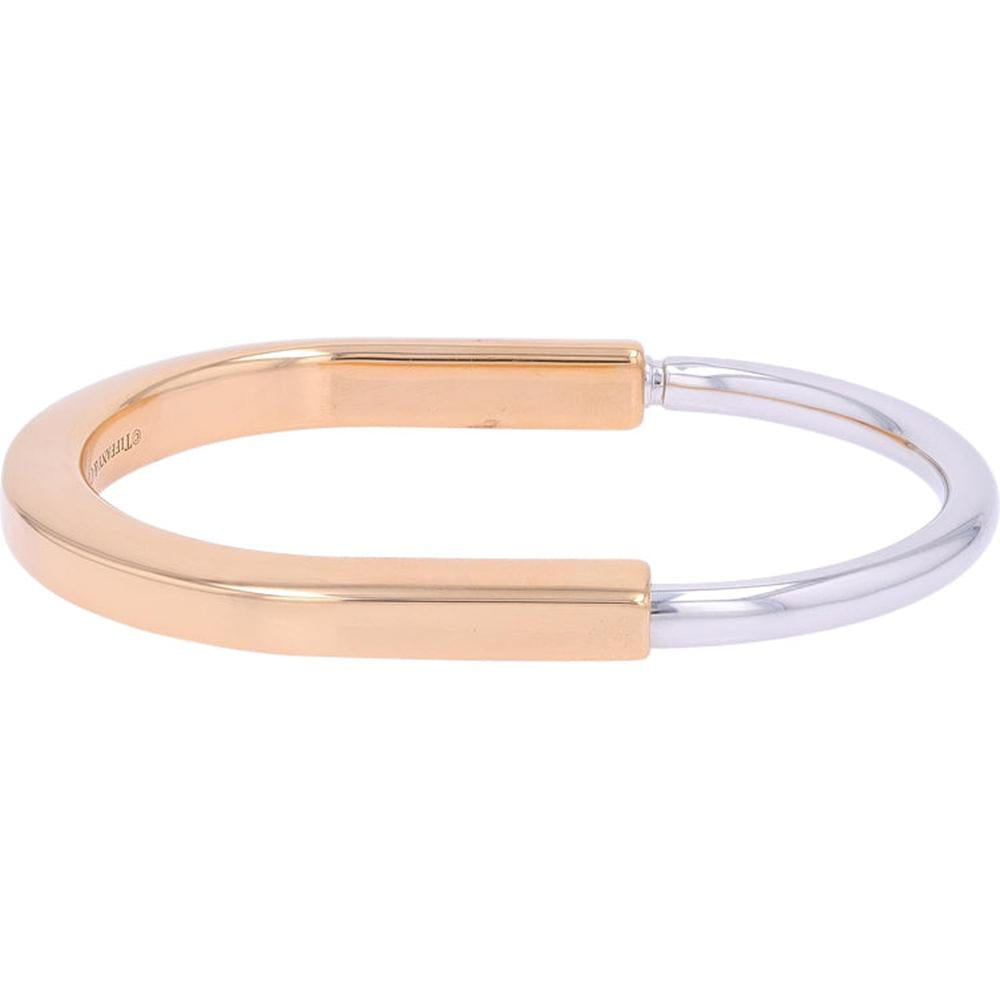 18K White & Rose Gold Tiffany & Co. Lock Bangle - Timeless Two-Tone El –  Robinson's Jewelers