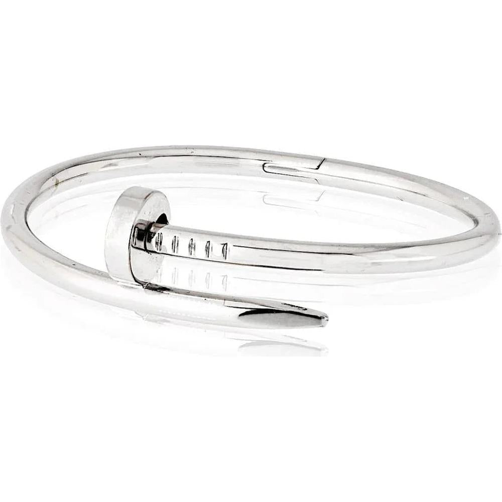 18K White Gold Cartier Juste Un Clou Nail-Inspired Bangle Bracelet
