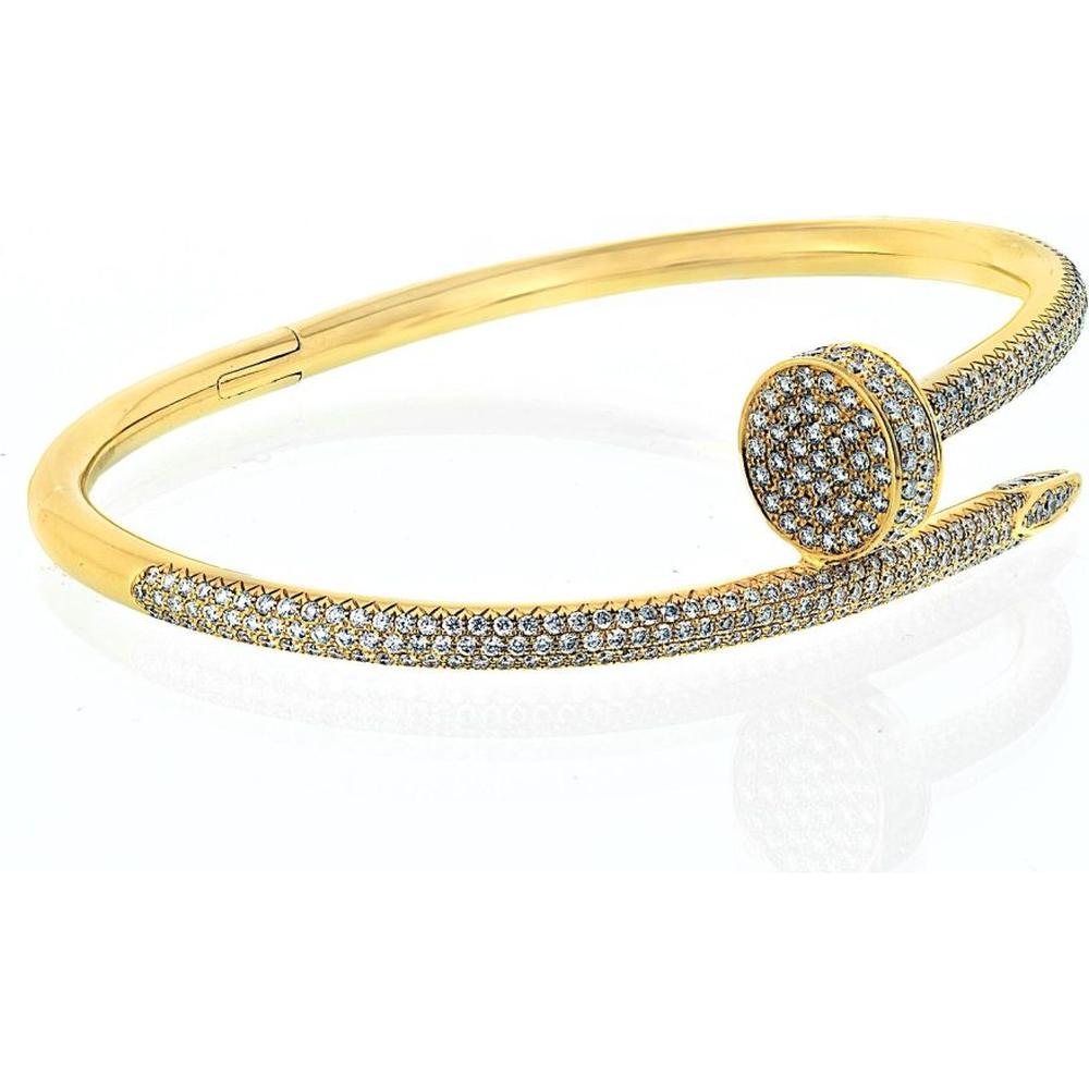 18K Yellow Gold Cartier Juste Un Clou Pave Diamond Nail Bracelet