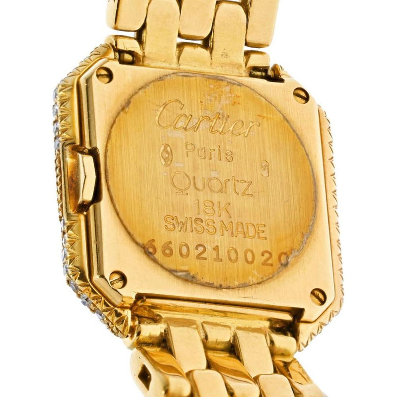 Cartier 18K Yellow Gold Panthere Diamond Quartz Watch - Timeless Elegance in Every Moment