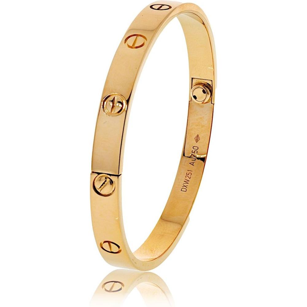 Cartier Love Bracelet in 18K Yellow Gold Size 18 Iconic Screw