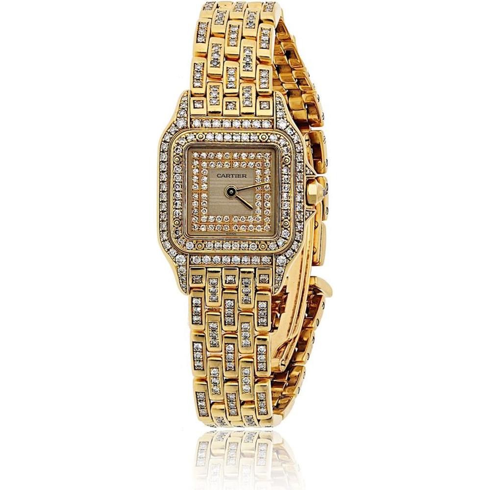 Cartier Panthère 18K Yellow Gold Diamond Factory-Set Mid Size