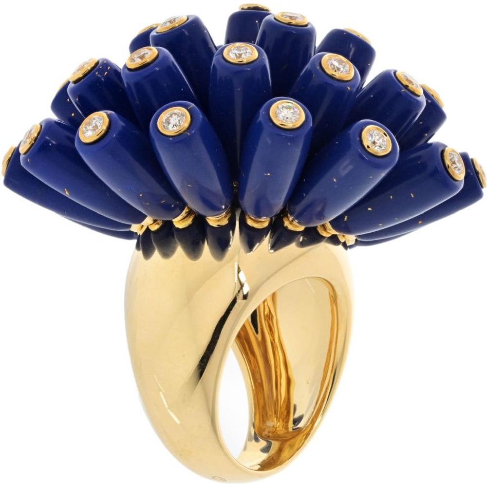 Cartier Paris Nouvelle Vague 18K Yellow Gold Ring with Blue Lapis