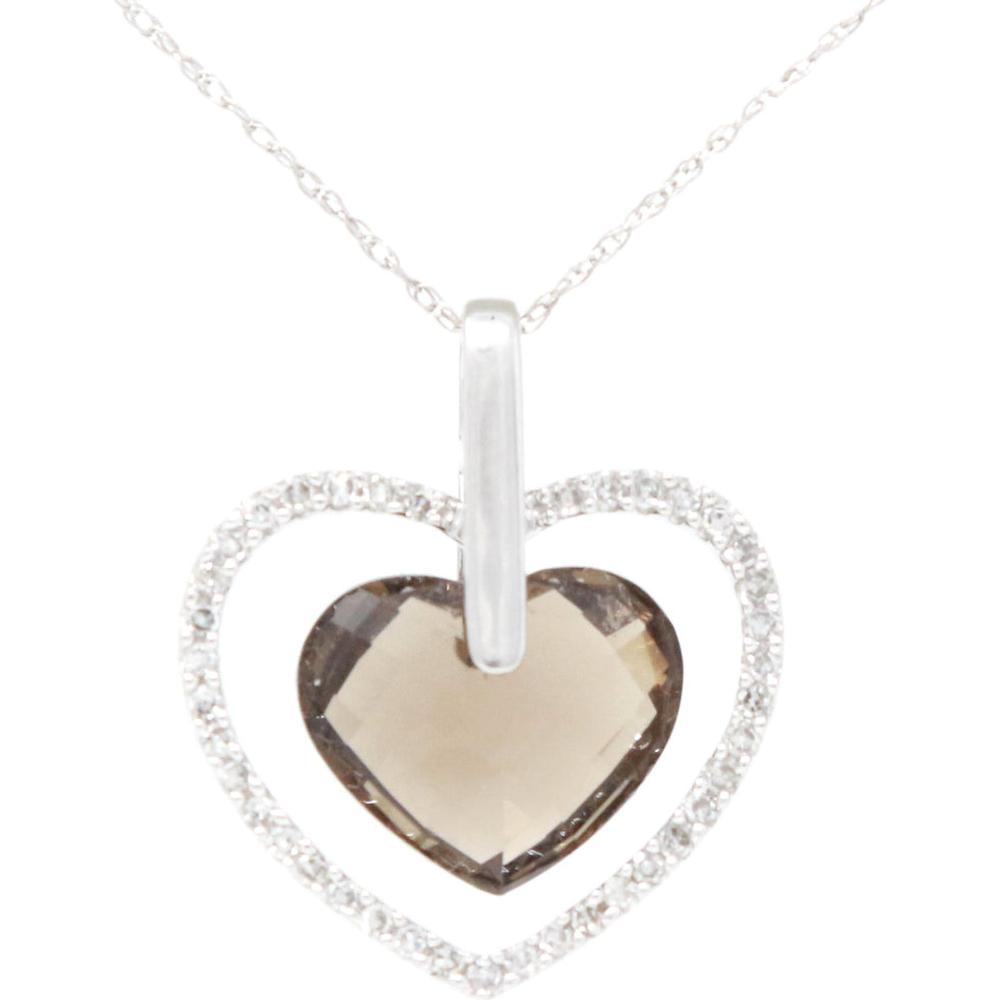 Enchanted Heart 14K White Gold Gemstone Pendant