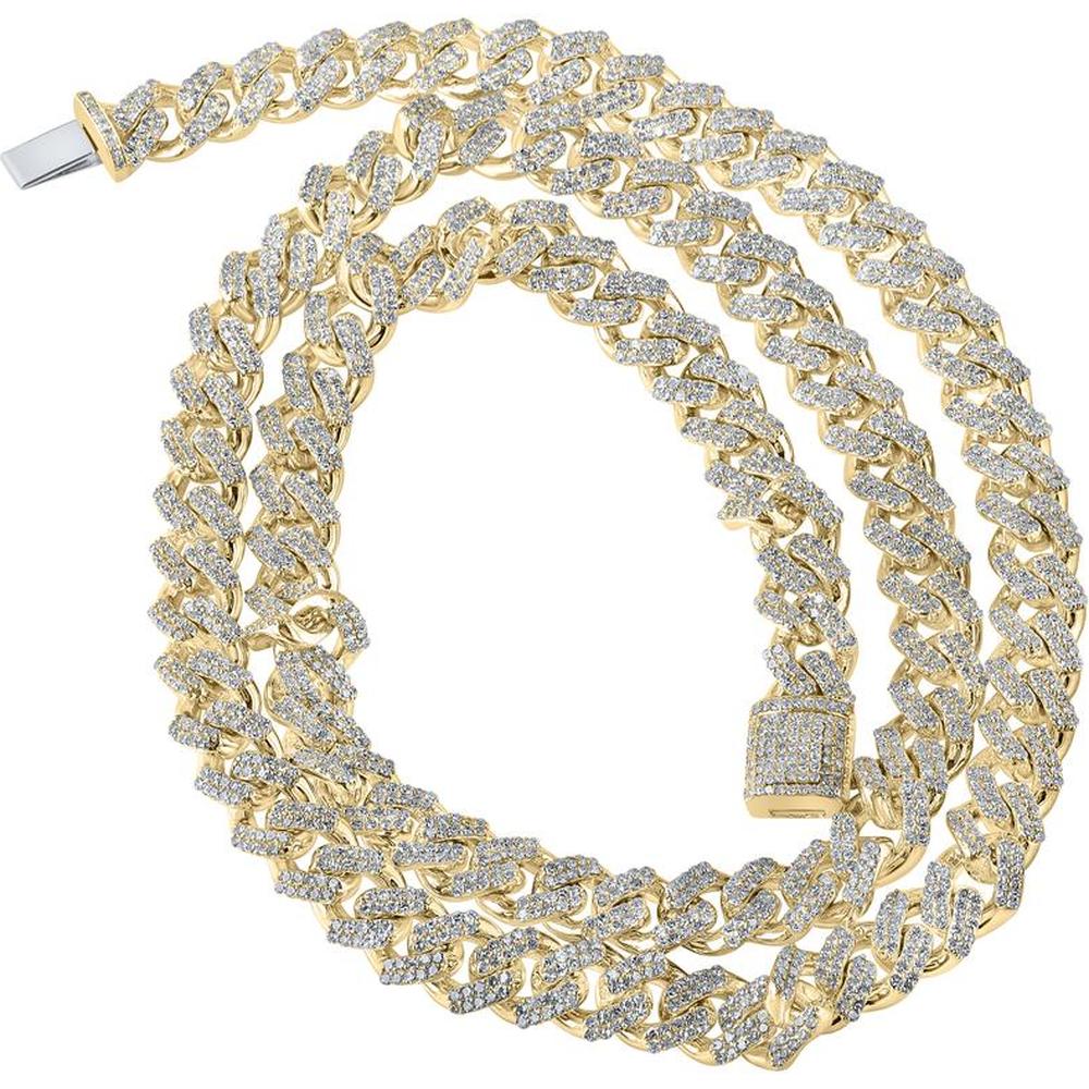 GND 10K Yellow Gold 22-Inch Cuban Link Necklace with Prong-Set