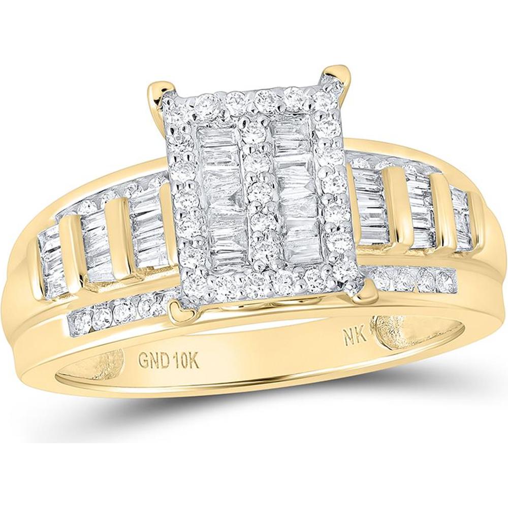 Diamond Cluster Ring Jtv 10 Karat Gold Rings GND 10K Yellow Gold