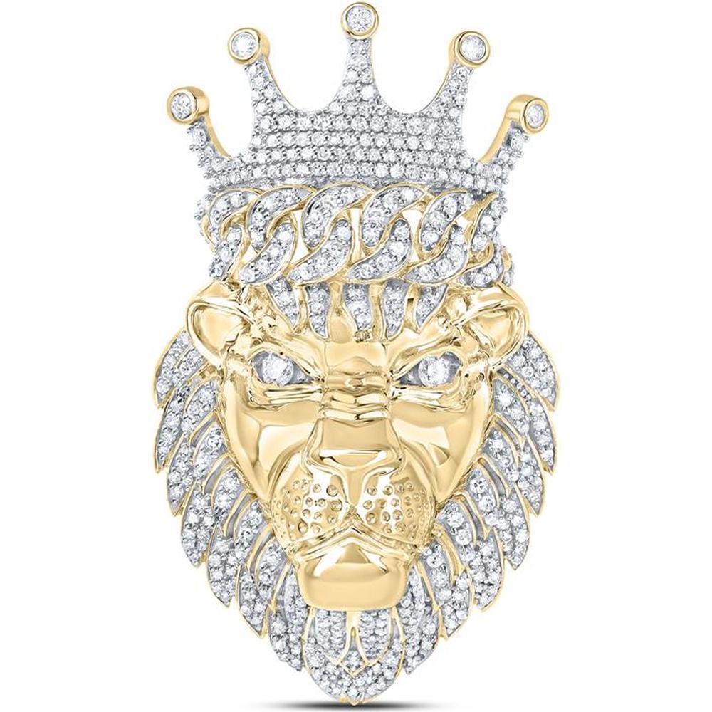 10kt Gold Lion Face buy Pendant