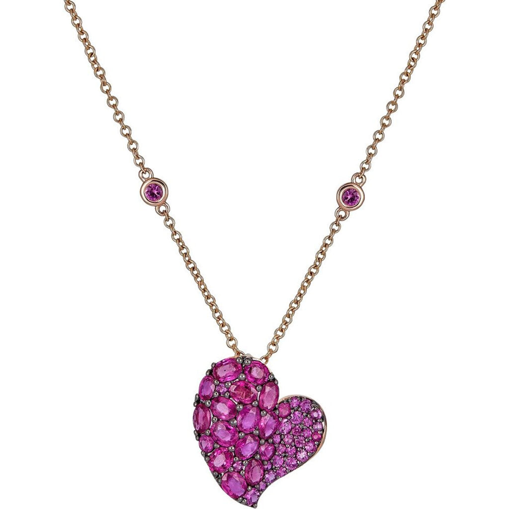 Pink Sapphire Heart Necklace