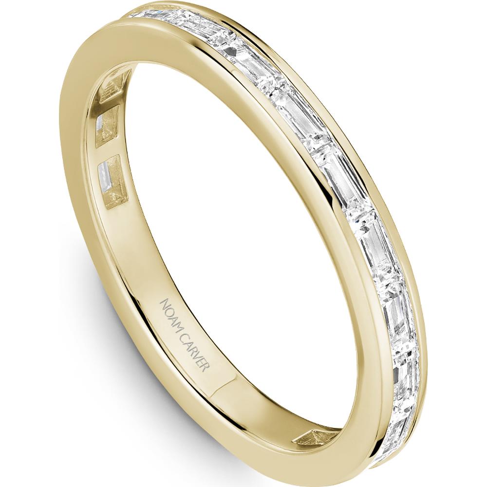 Noam Carver 14K Yellow Gold Stackable Wedding Band with Baguette