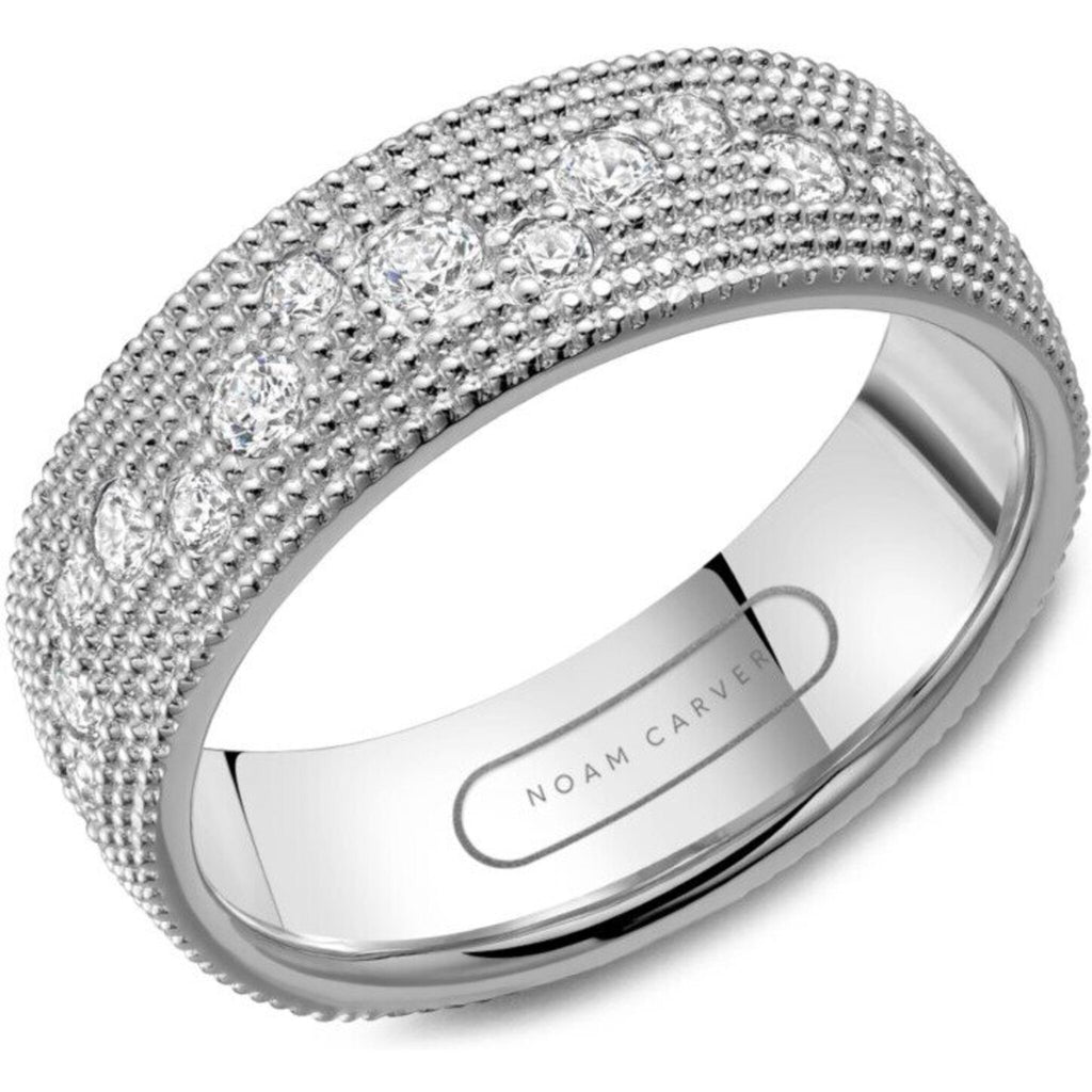 Noam Carver 14k Yellow Gold 8mm Nugget Design Wedding Band with