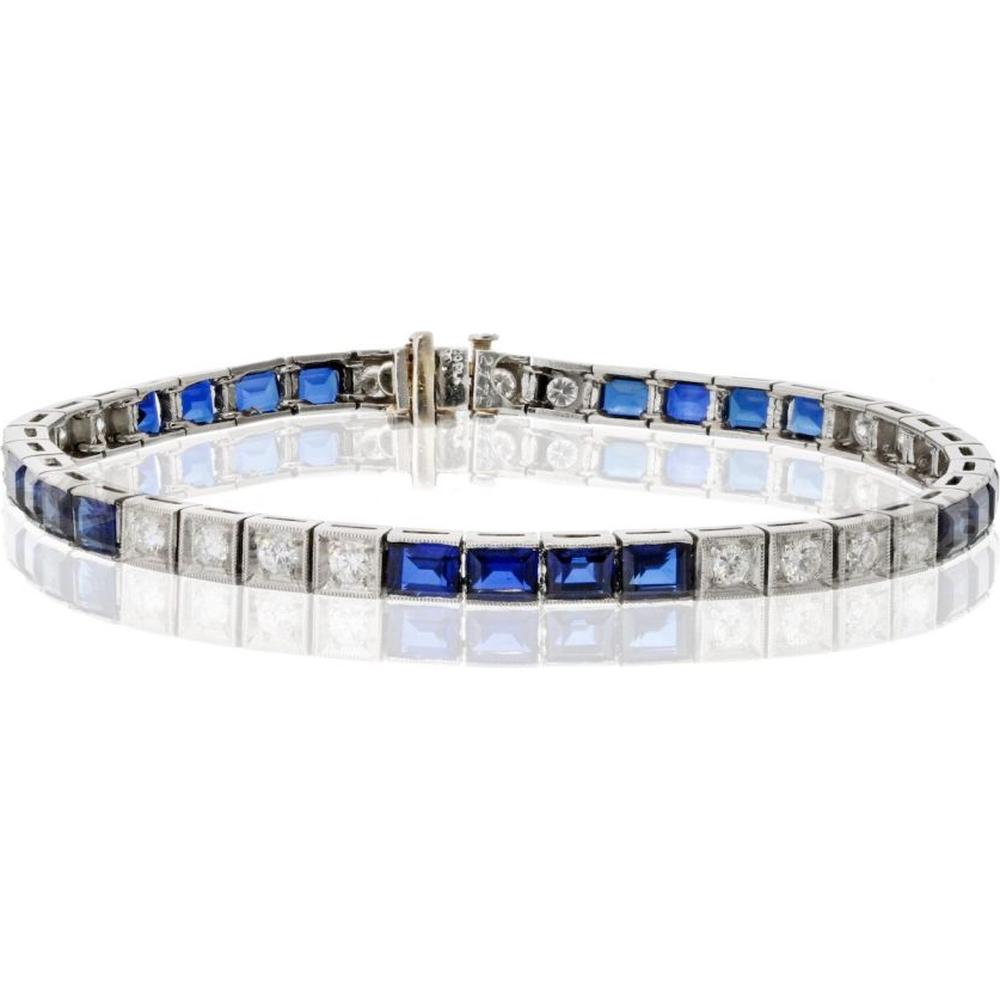 Oscar Heyman Platinum Sapphire Diamond Bracelet