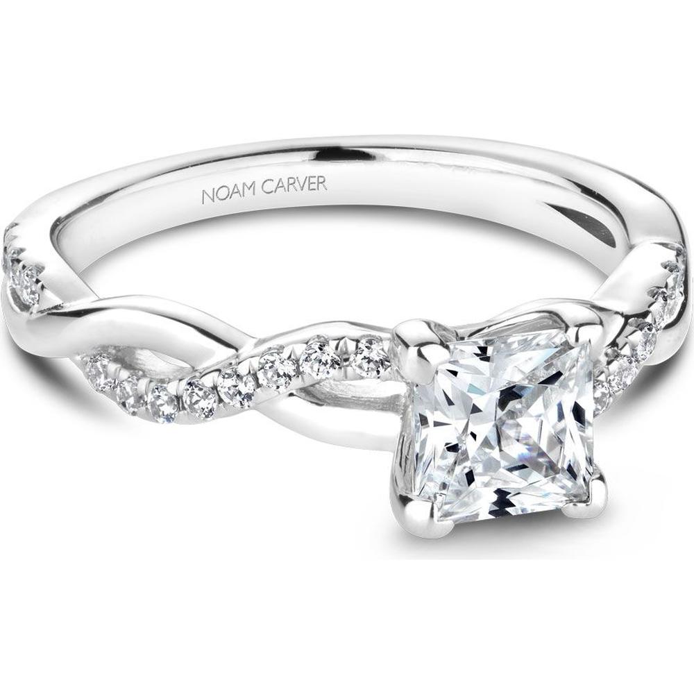 Princess Cut Diamond Engagement Ring with Twisted Band and