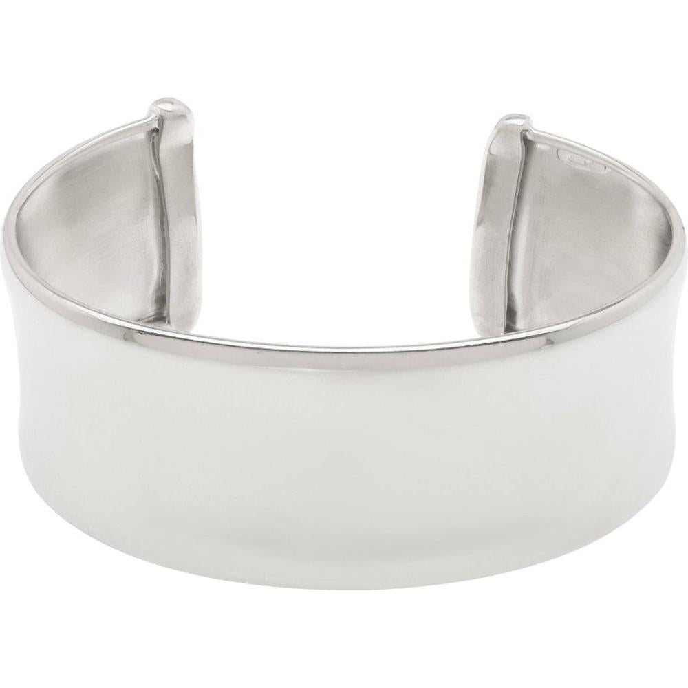 美品！Silver Wide Cuff Bangleブレスレット Sterling Silver Wide Sculpted Cuff Bangle - Polished Finish