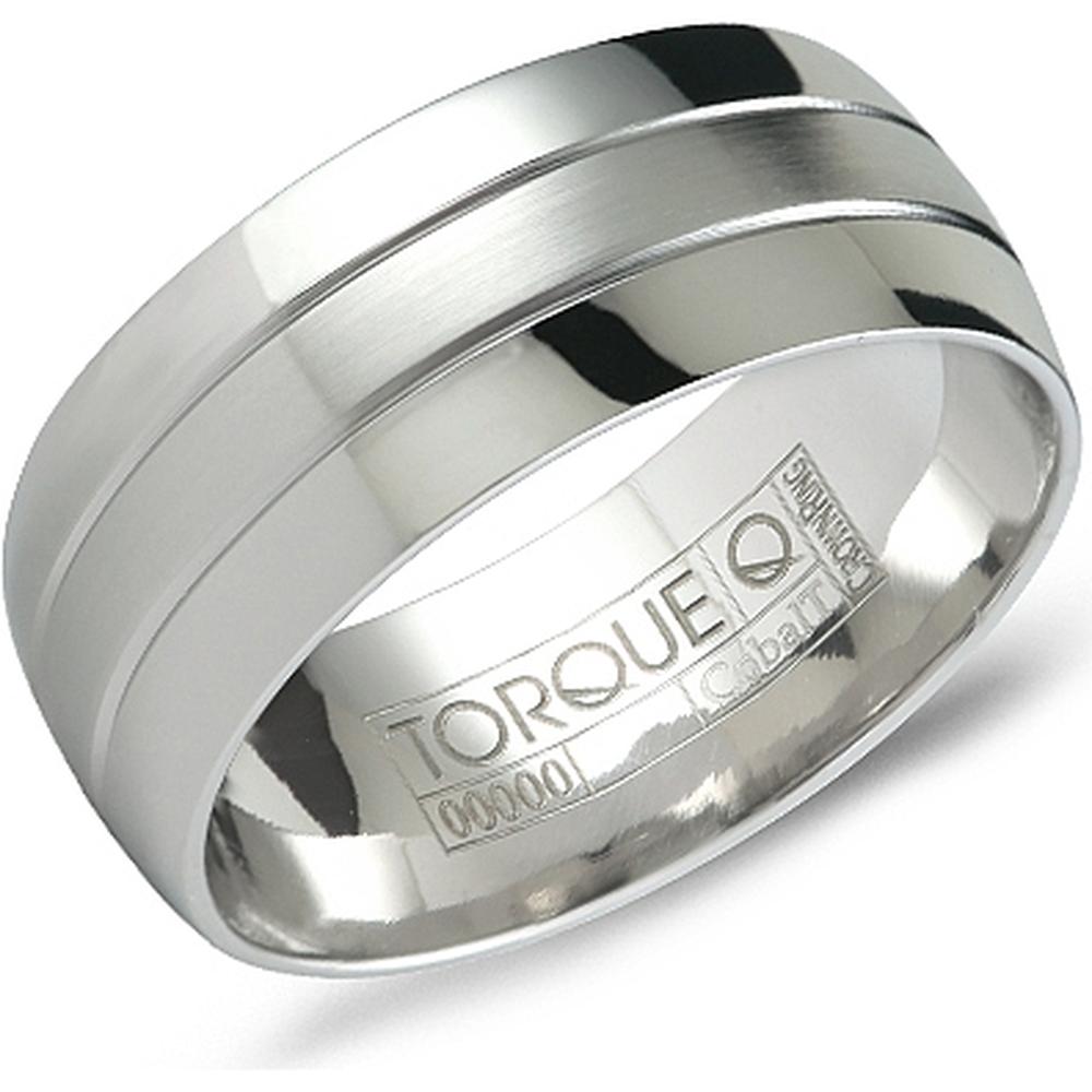 Torque Men's Wedding Band Brushed Center with Polished Dual
