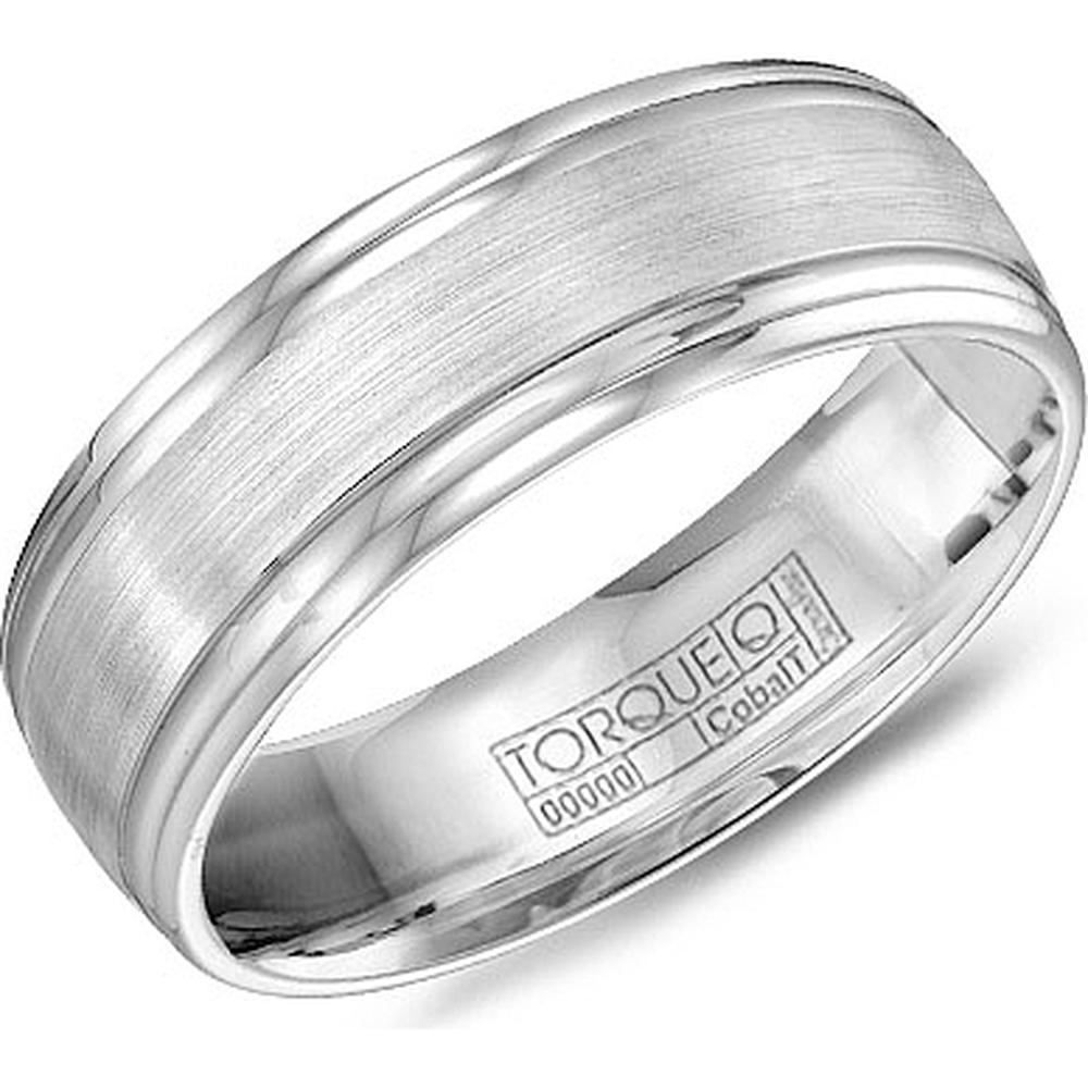 Torque Men's Wedding Band Brushed Center with Sleek Polished