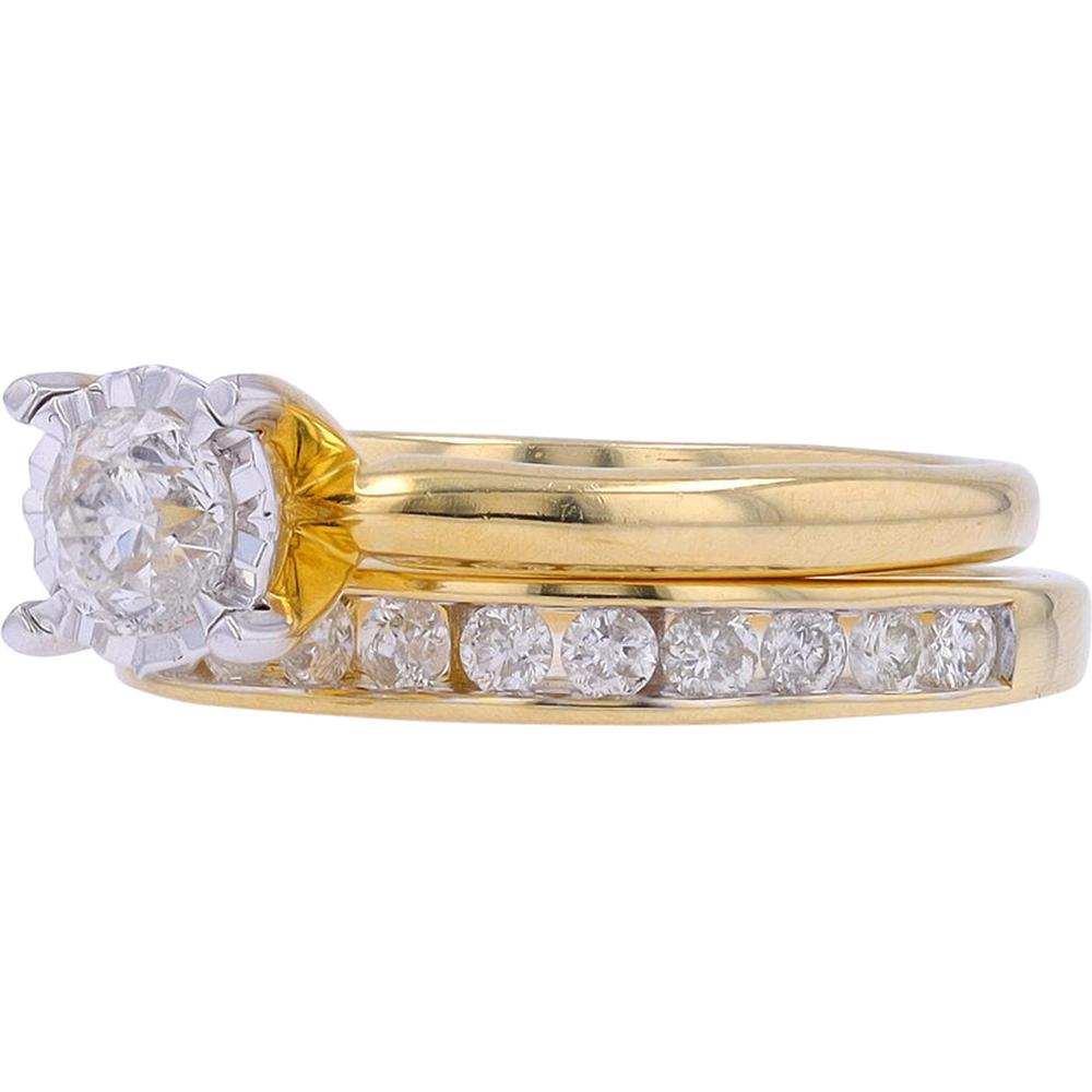 10K Yellow Gold 0.50 Carat Solitaire Diamond Bridal Set - Timeless Elegance for Your Special Day