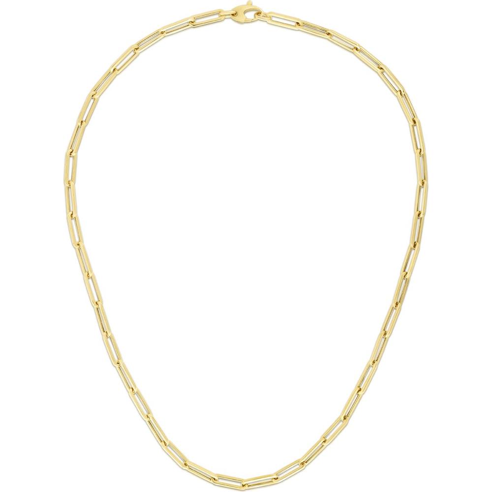 10K Yellow Gold 4.2mm Polished Paperclip Chain Bracelet - 7.5 inches by Orozza Fine Jewelry