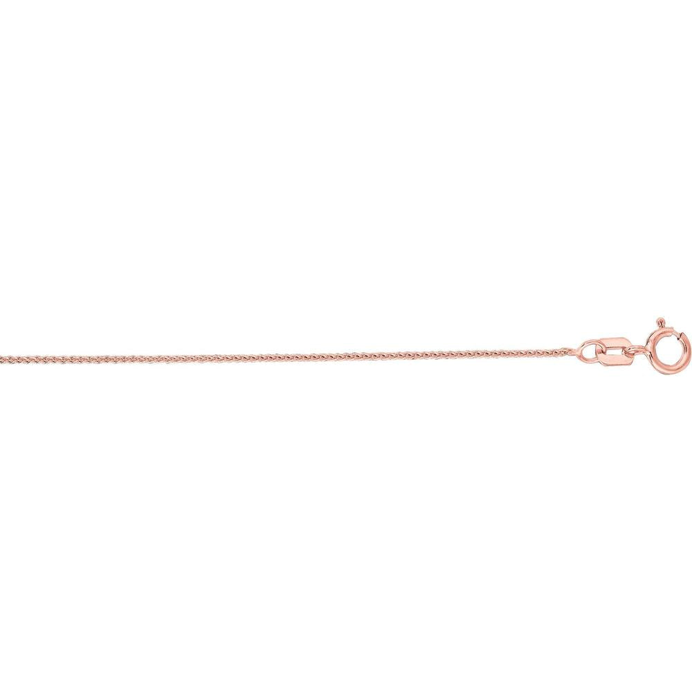 14K Rose Gold Wheat Chain Necklace by Orozza Fine Jewelry