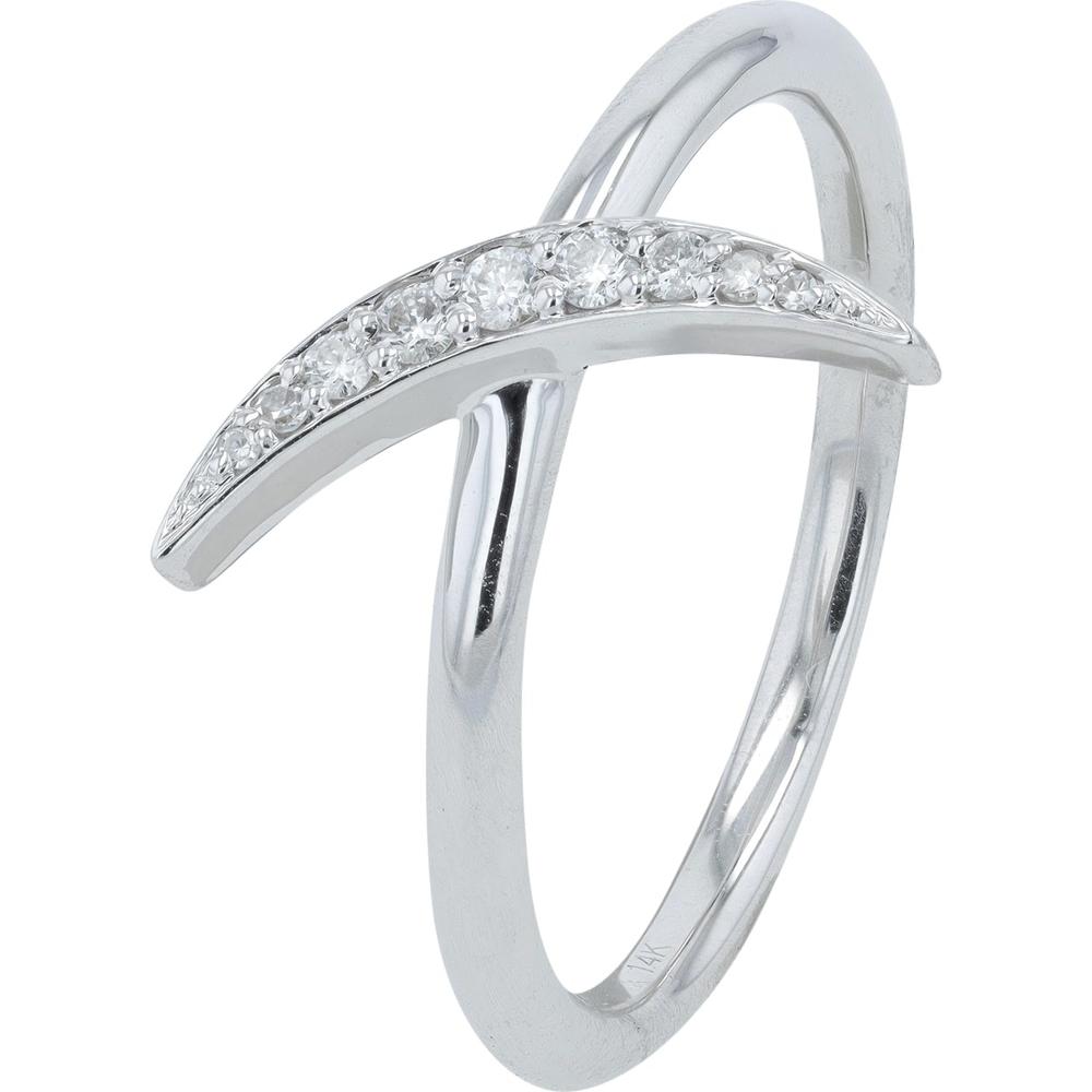 14k White Gold Crescent Moon Pendant Necklace