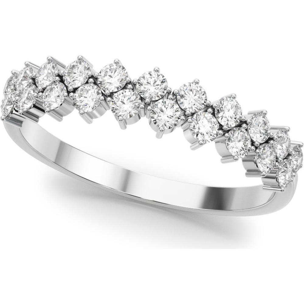 Elegant 14k White Gold Lab Diamond Two Row Band Ring from Robinson's Jewelers