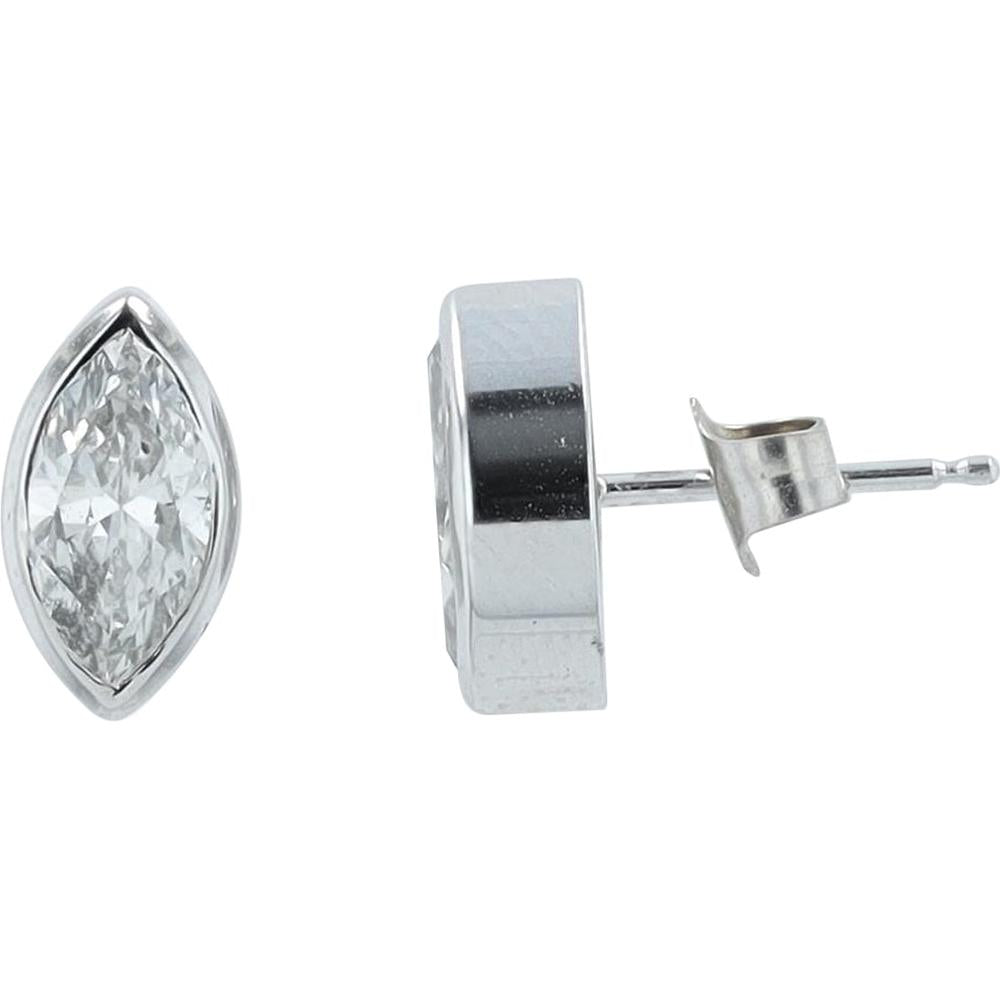 14k White Gold Marquise Diamond Stud Earrings