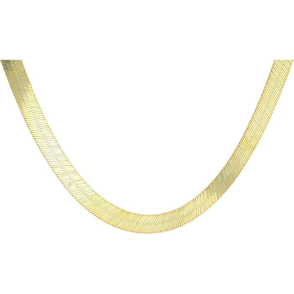 14k yellow gold herringbone chain necklace