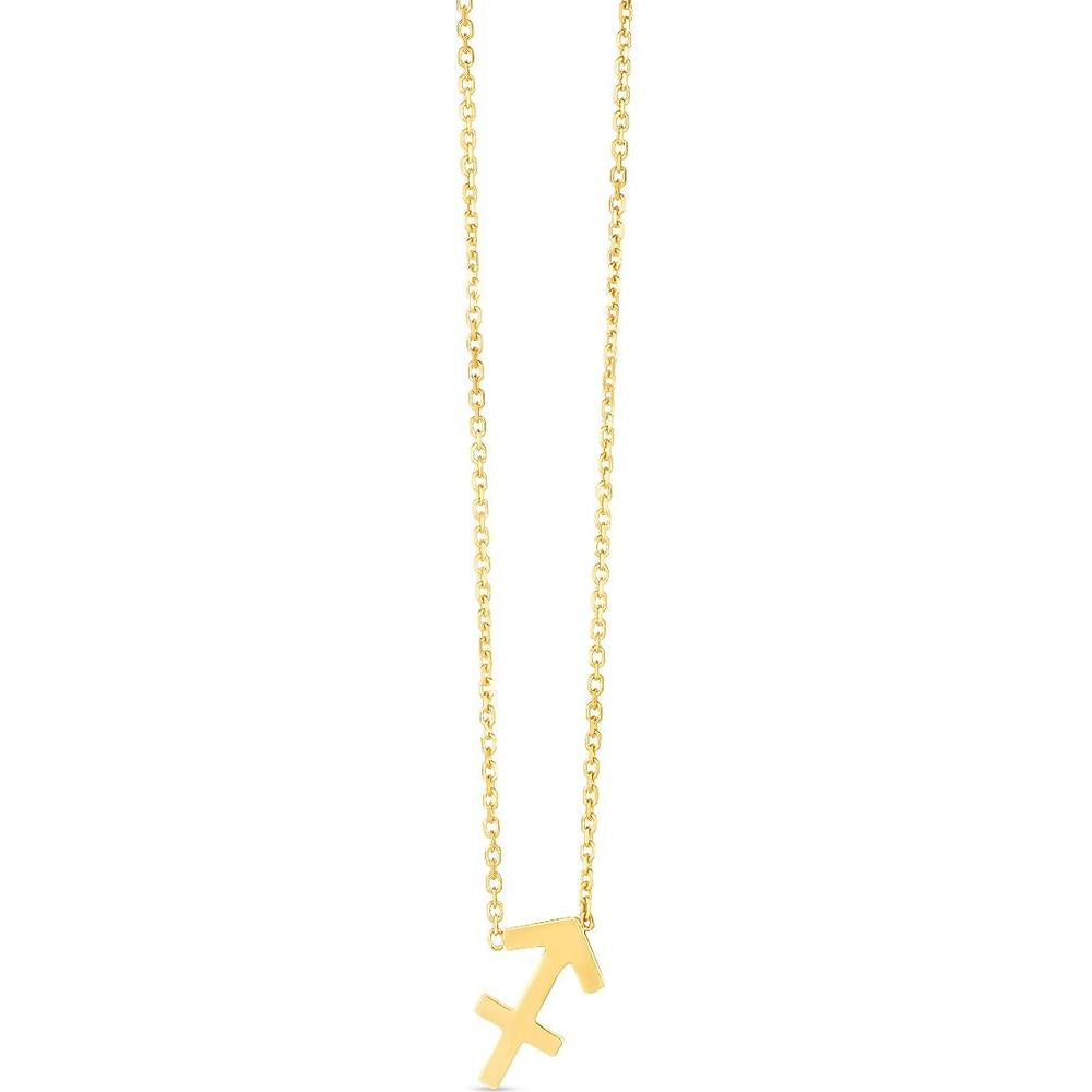 14K Yellow Gold Sagittarius Zodiac Pendant Necklace by Orozza Fine Jewelry