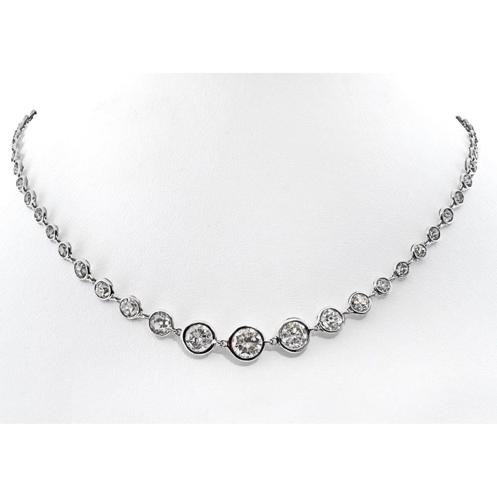 18K White Gold 10.58ct Diamond Choker Necklace from Robinson's Jewelers