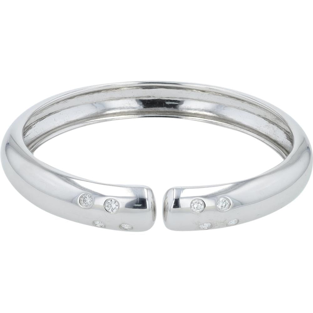 18K white gold cuff bangle with 0.56 carats total diamond weight