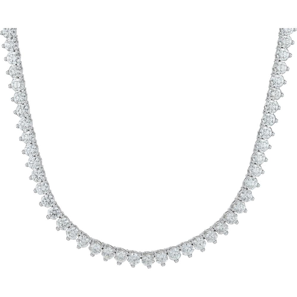 18k White Gold Graduated Diamond Tennis Necklace