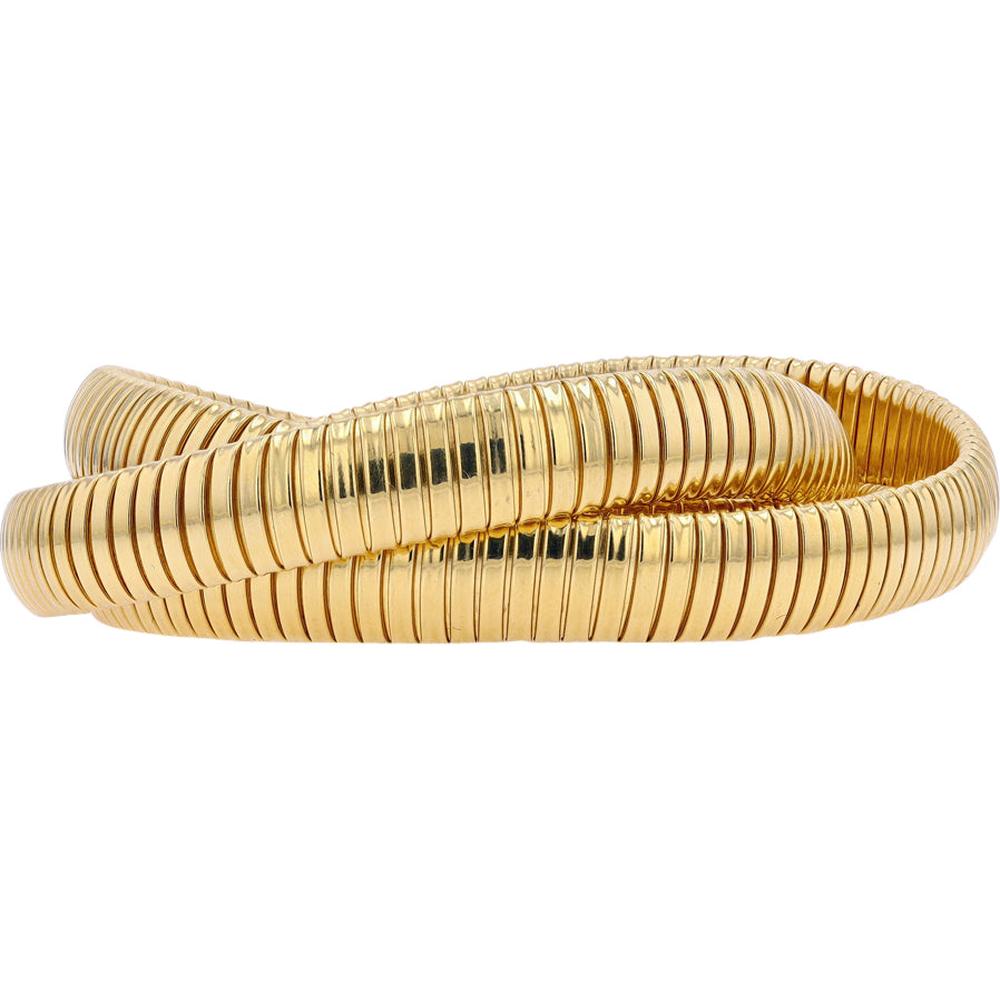 Gold Interlocking Cobra Bangle