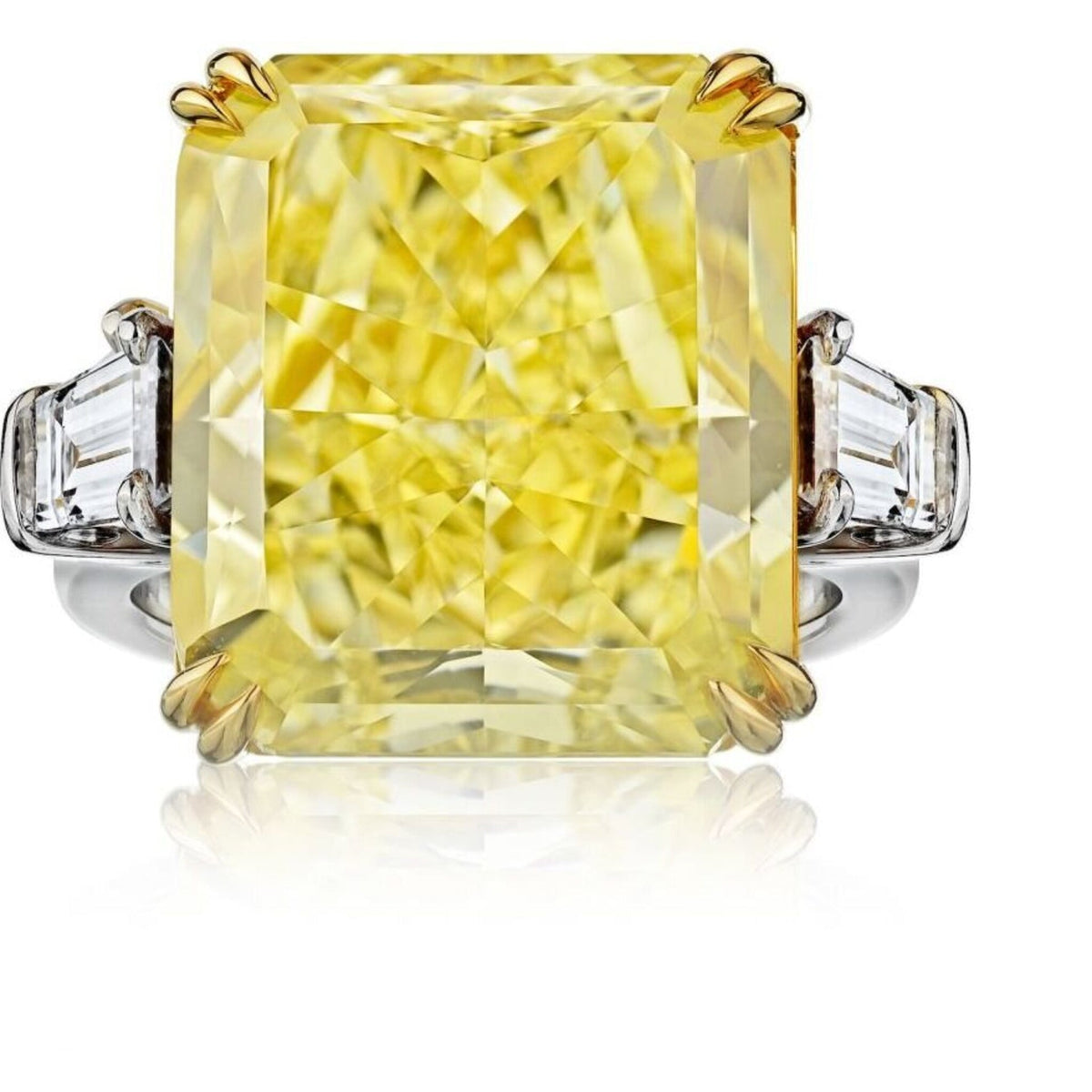 20 Carat Radiant Cut Diamond Fancy Intense Yellow Ring from Robinson's Jewelers