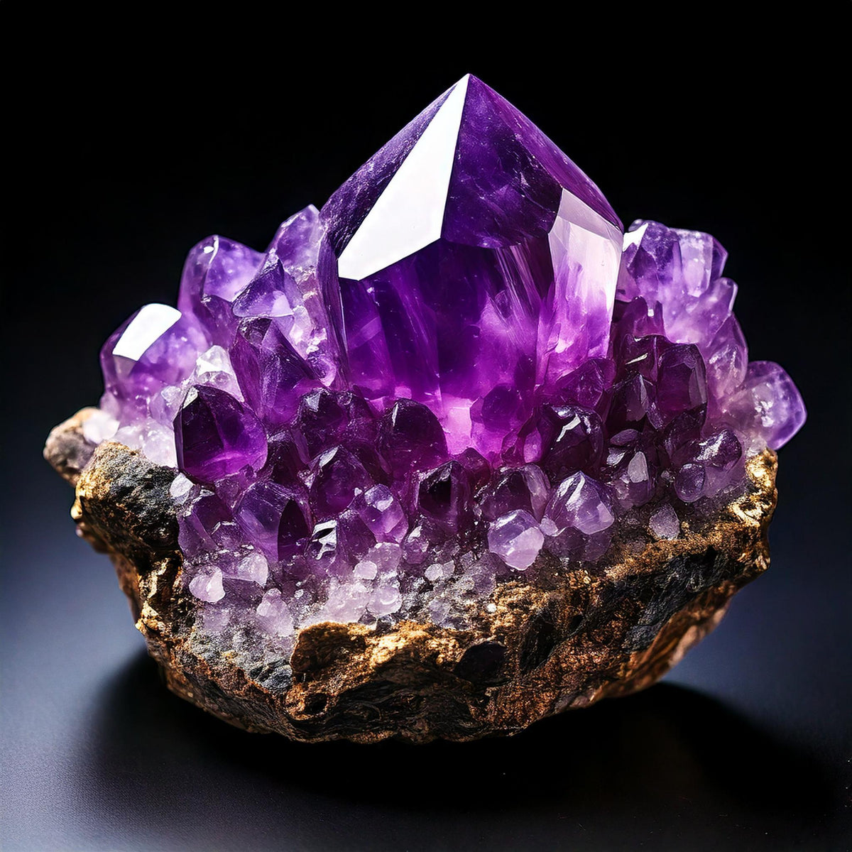 A stunning purple amethyst gemstone featured in jewelry