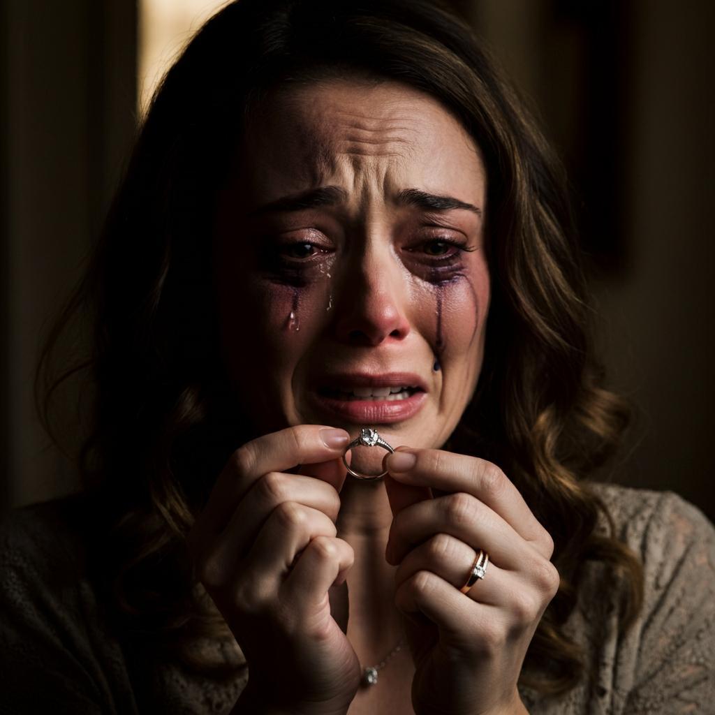 A close-up of a ring with a broken prong in need of repair