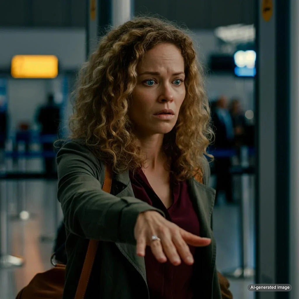 Engagement ring passing through airport security scanner