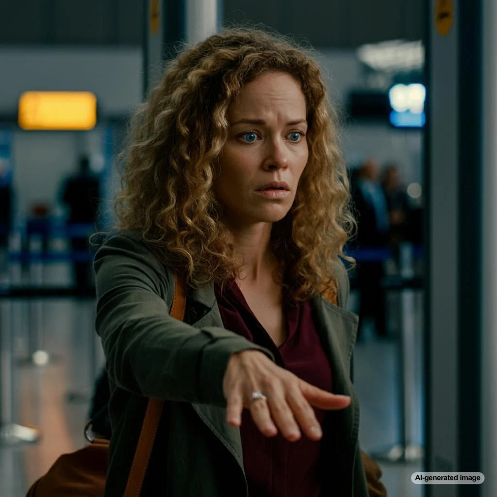 Engagement ring passing through airport security scanner