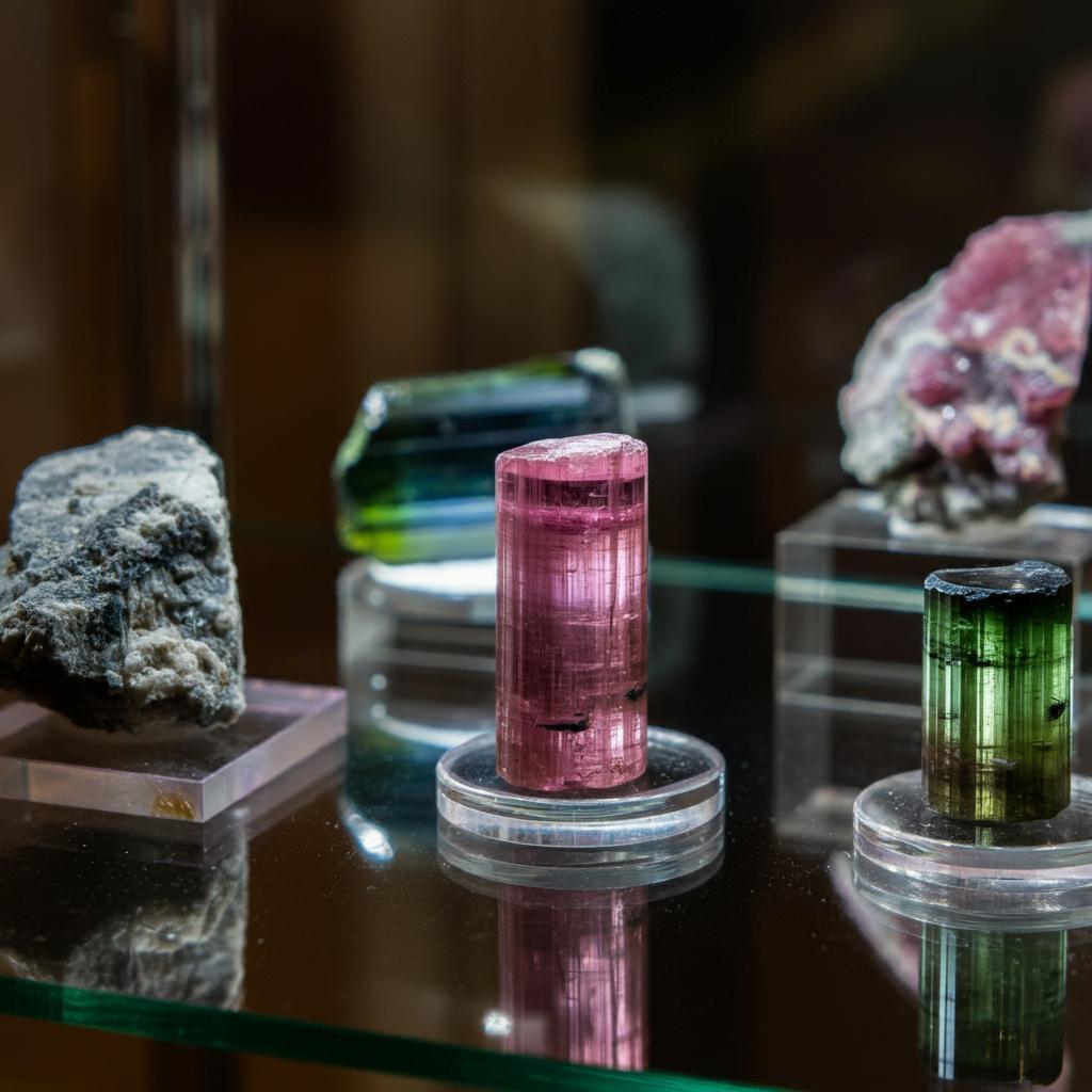 Various types of tourmaline gemstones in vibrant colors