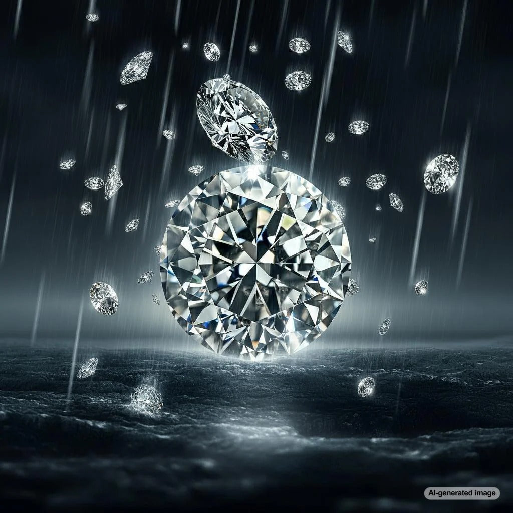 Uranus and Neptune diamond rain illustration