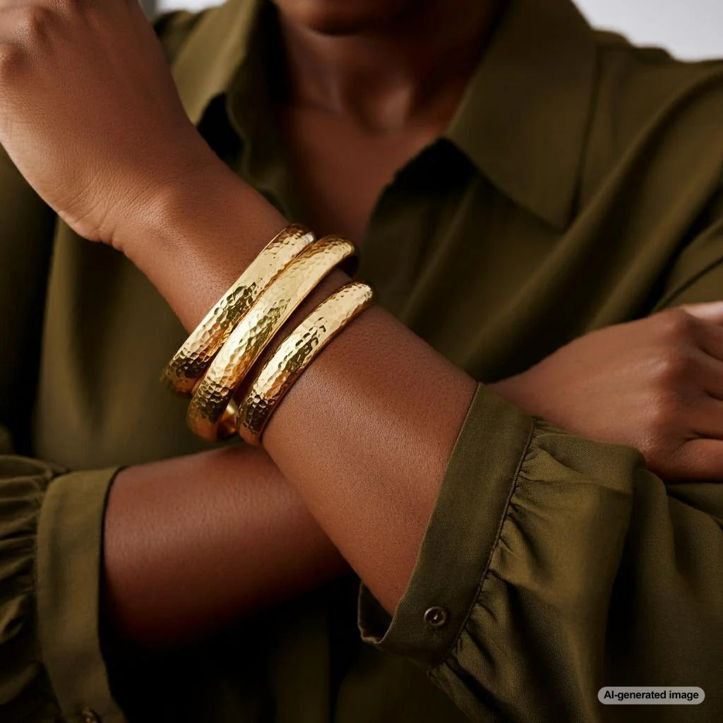 A collection of stylish bangle bracelets from Robinson's Jewelers