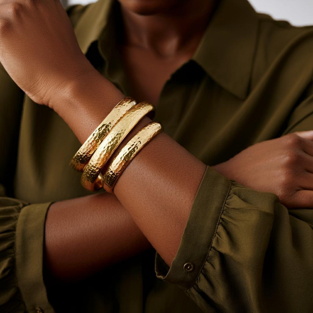 A collection of stylish bangle bracelets from Robinson's Jewelers