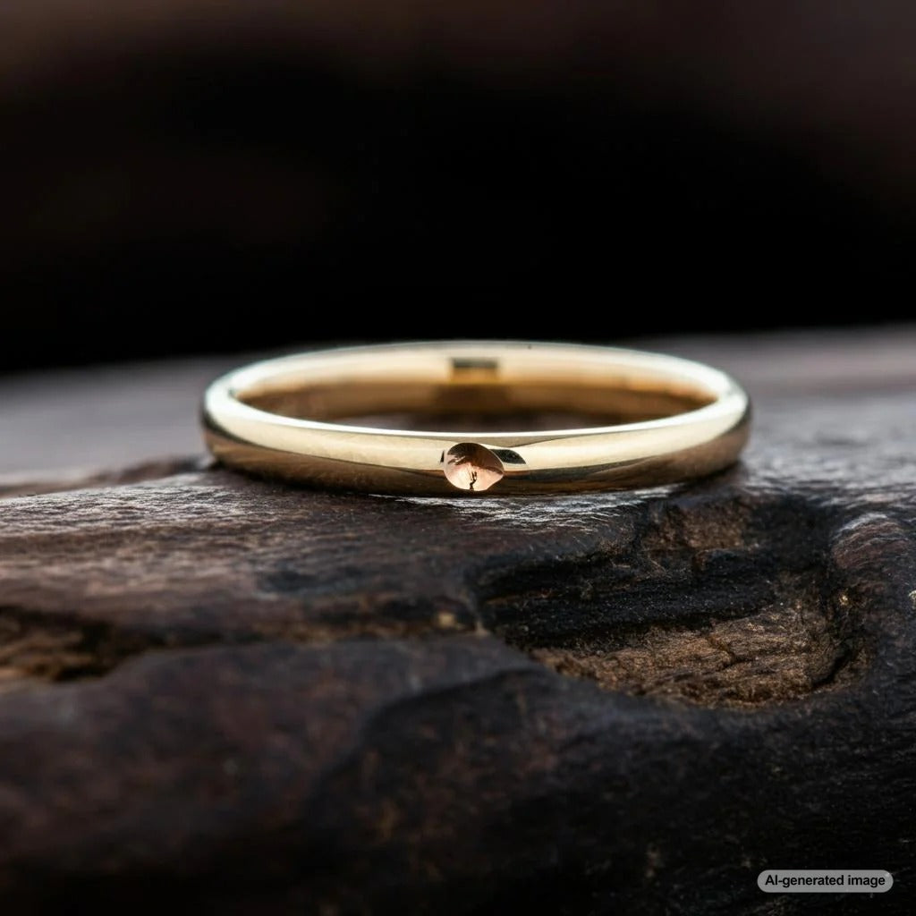 Gold ring being polished to remove small scratches but not dents