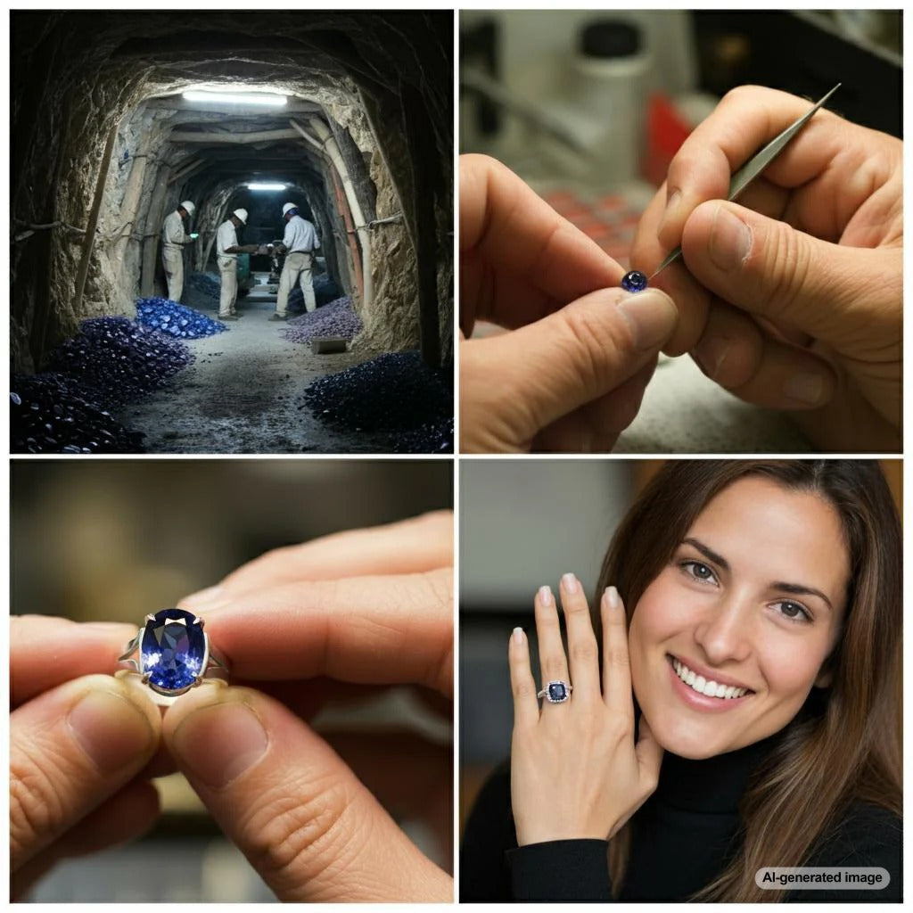 A rough gemstone transforming into a polished ring