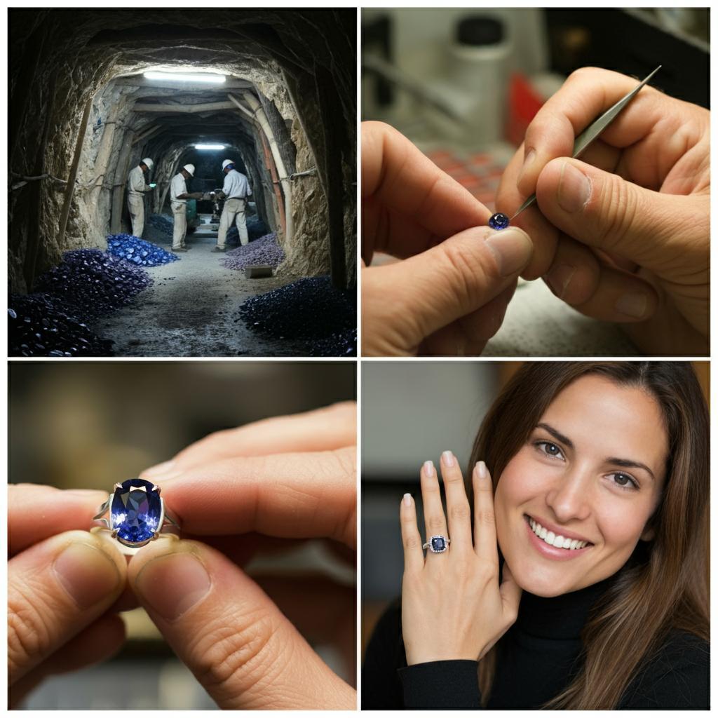 A rough gemstone transforming into a polished ring